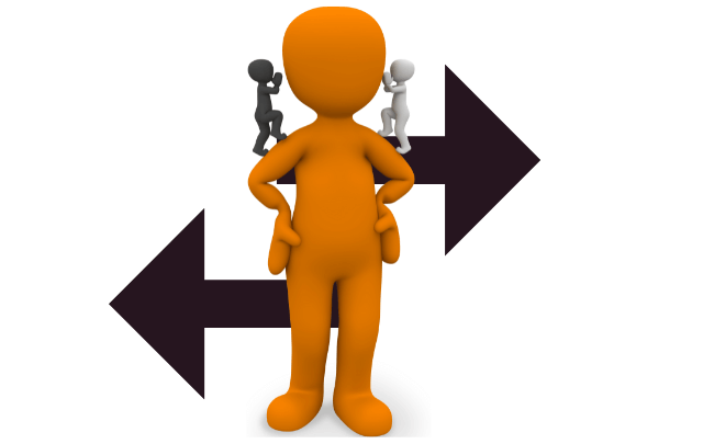 Two opinions in opposing direction