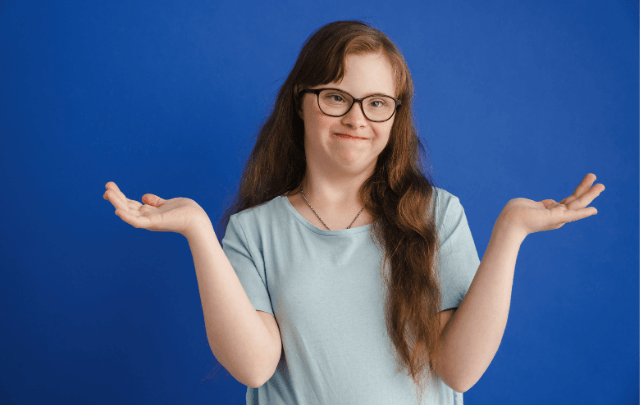 A girl living with Down syndrome